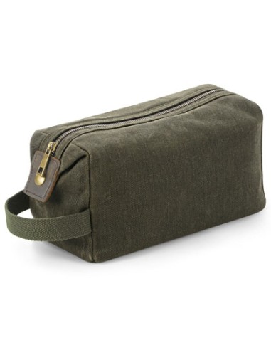 QUA-QD651-Heritage Waxed Canvas Wash Bag